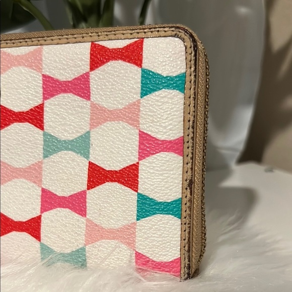 Kate Spade Red and Pink Wallet with Bow Design - Picture 3 of 9